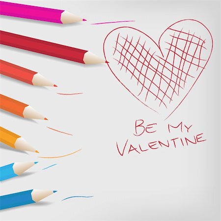 simsearch:400-04405401,k - Valentine Day Background - Color Crayons and Heart Stock Photo - Budget Royalty-Free & Subscription, Code: 400-05885939