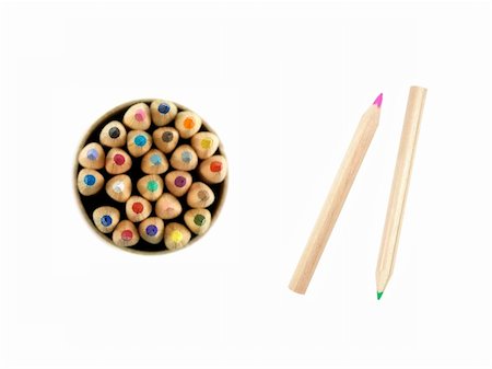 simsearch:400-04046903,k - Color pencils isolated against a white background Photographie de stock - Aubaine LD & Abonnement, Code: 400-05886074