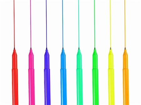 simsearch:400-05044785,k - Marker pens isolated against a white background Stockbilder - Microstock & Abonnement, Bildnummer: 400-05886083