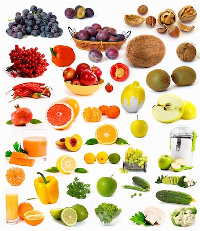 Big collection of vegetables on a white background Stock Photo - Budget Royalty-Free & Subscription, Code: 400-05886238