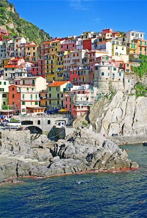 Italy. Cinque Terre region. Manarola village Foto de stock - Super Valor sin royalties y Suscripción, Código: 400-05886290