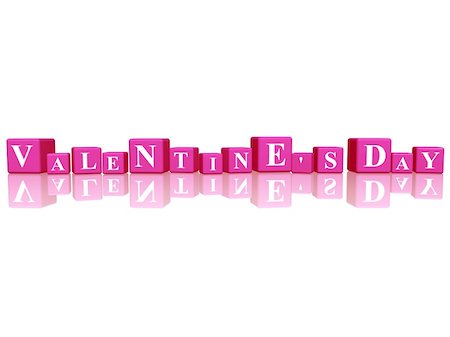 3d pink cubes with letters makes valentine's day Stock Photo - Budget Royalty-Free & Subscription, Code: 400-05886386