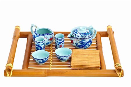 Set for tea ceremony on a white background Stock Photo - Budget Royalty-Free & Subscription, Code: 400-05886411