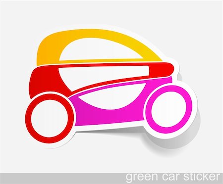 renewable energy graphic symbols - eco car, realistic design elements Stock Photo - Budget Royalty-Free & Subscription, Code: 400-05886498