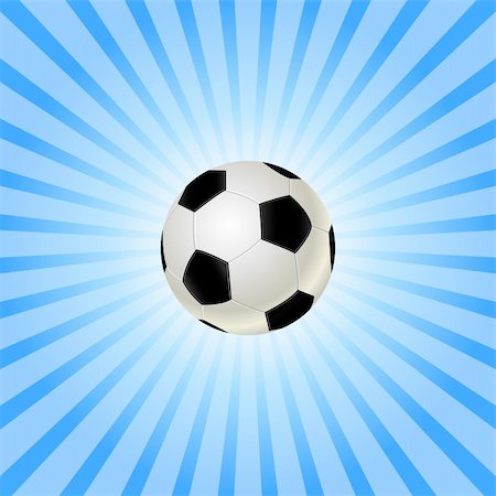 Soccer Ball Icon on Striped Blue Background. Football Vector Illustration Stock Photo - Budget Royalty-Free & Subscription, Code: 400-05886526