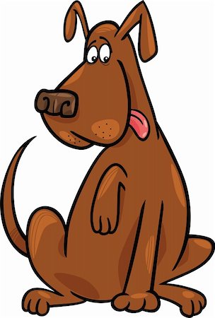 pointer dogs colors - Cartoon illustration of funny brown sitting dog Stock Photo - Budget Royalty-Free & Subscription, Code: 400-05886601