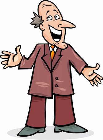 simsearch:400-05880189,k - cartoon illustration of funny man in suit Foto de stock - Royalty-Free Super Valor e Assinatura, Número: 400-05886617