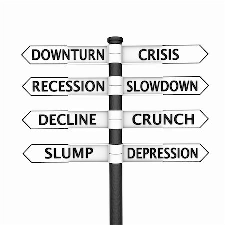 Eight pointers related to economic crisis pointing in two opposite directions Stock Photo - Budget Royalty-Free & Subscription, Code: 400-05886630