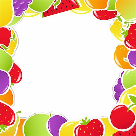 Fruit Frame, Vector Illustration Stock Photo - Budget Royalty-Free & Subscription, Code: 400-05886644