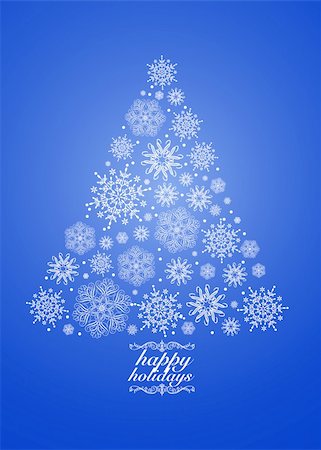 simsearch:400-05886853,k - Vector Blue Holiday Snowflake Tree. Easy to edit. Perfect for invitations or announcements. Stock Photo - Budget Royalty-Free & Subscription, Code: 400-05886841