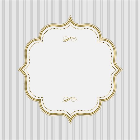 flower and swirl borders - Vector Lined Pattern and Gold Frame. Easy to edit. Perfect for invitations or announcements. Stock Photo - Budget Royalty-Free & Subscription, Code: 400-05886856