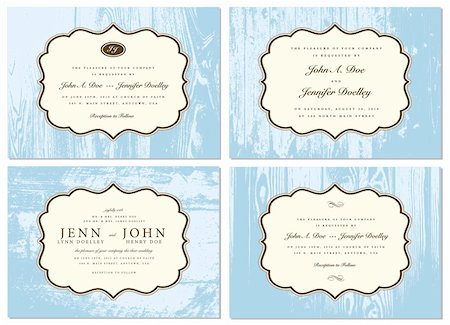 distressed textured background - Vector Wooden Frame Set. Easy to edit. Perfect for invitations or announcements. Stock Photo - Budget Royalty-Free & Subscription, Code: 400-05886868