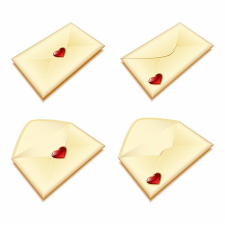 simsearch:400-04085192,k - set of gold envelopes with a seal in the form of heart Photographie de stock - Aubaine LD & Abonnement, Code: 400-05887204