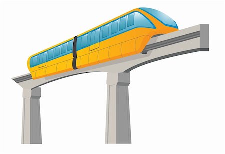 Monorail. Speed modern train Stock Photo - Budget Royalty-Free & Subscription, Code: 400-05887262