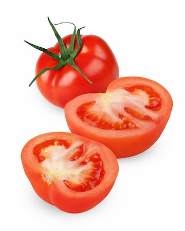 simsearch:400-06101333,k - Red tomato vegetable with cut isolated on white background Stock Photo - Budget Royalty-Free & Subscription, Code: 400-05887296