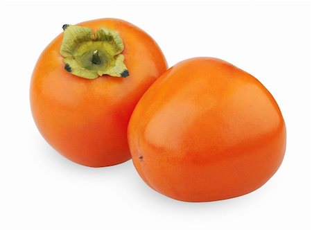 simsearch:400-04294971,k - Two ripe persimmons isolated on white background Photographie de stock - Aubaine LD & Abonnement, Code: 400-05887302
