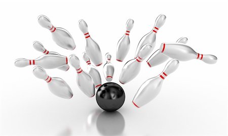 Illustration of a ball and skittles for bowling Stock Photo - Budget Royalty-Free & Subscription, Code: 400-05887558