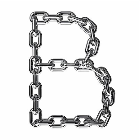 Illustration of a letter B from a chain on a white background Photographie de stock - Aubaine LD & Abonnement, Code: 400-05887574