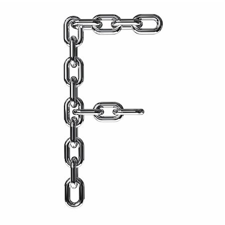 Illustration of a letter F from a chain on a white background Photographie de stock - Aubaine LD & Abonnement, Code: 400-05887578