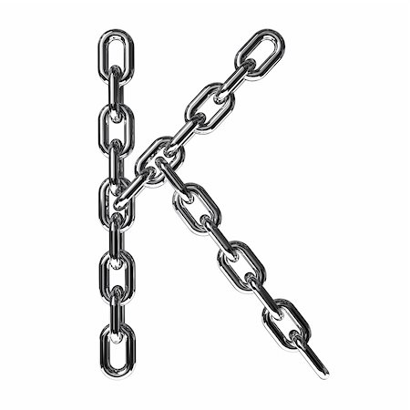 Illustration of a letter K from a chain on a white background Photographie de stock - Aubaine LD & Abonnement, Code: 400-05887590