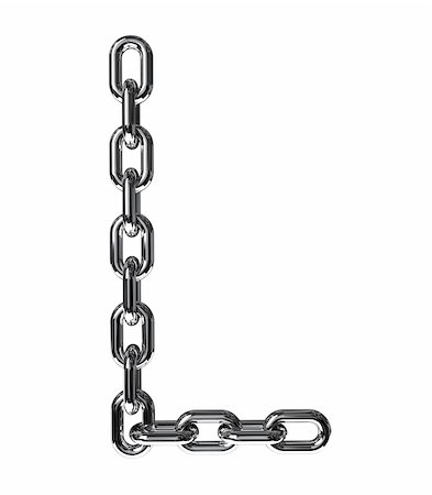 simsearch:400-05887606,k - Illustration of a letter L from a chain on a white background Stock Photo - Budget Royalty-Free & Subscription, Code: 400-05887592