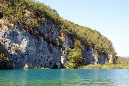 Rock and lake in Plitvice park, Croatia Stock Photo - Budget Royalty-Free & Subscription, Code: 400-05887716