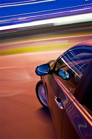 surpassing - car driving fast in the night Stock Photo - Budget Royalty-Free & Subscription, Code: 400-05888218