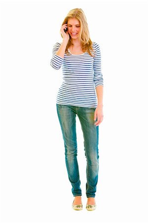 simsearch:400-05753456,k - Full length portrait of teen girl speaking mobile Foto de stock - Super Valor sin royalties y Suscripción, Código: 400-05888431