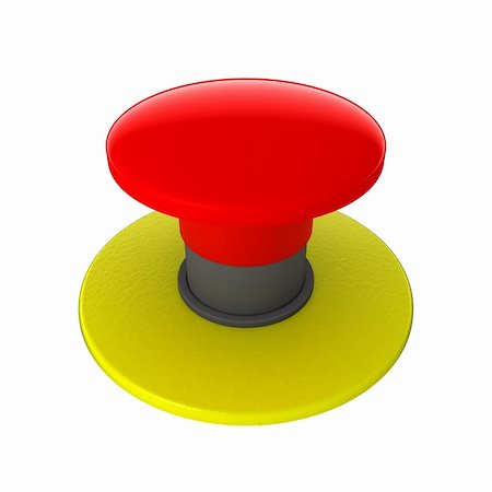 Red button isolated on white with workpath (3d render) Stock Photo - Budget Royalty-Free & Subscription, Code: 400-05888522