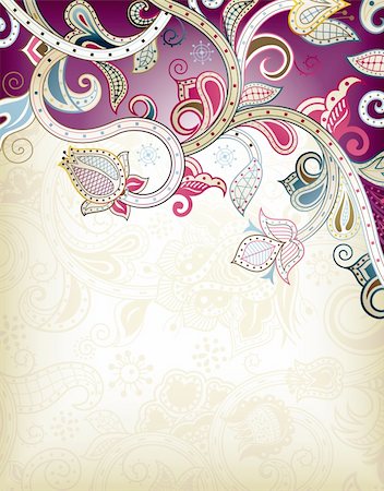 Illustration of abstract floral background in asia style. Stockbilder - Microstock & Abonnement, Bildnummer: 400-05888715