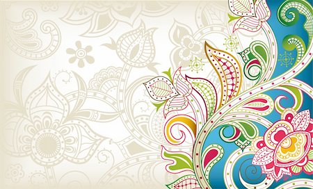 Illustration of abstract floral in asia style. Stockbilder - Microstock & Abonnement, Bildnummer: 400-05888744