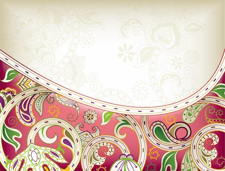 Illustration of abstract floral in asia style. Stockbilder - Microstock & Abonnement, Bildnummer: 400-05888754