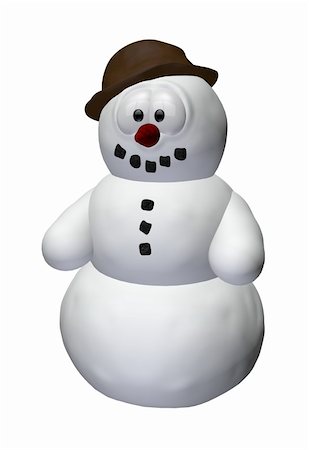 simsearch:400-05681859,k - funny snowman - 3d cartoon illustration Stock Photo - Budget Royalty-Free & Subscription, Code: 400-05889124