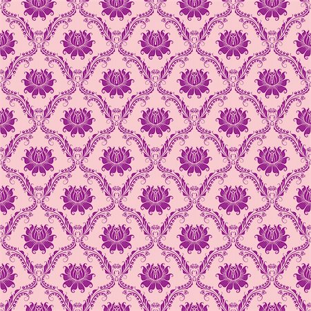 Seamless floral damask pattern. Flowers on a rose background. Stock Photo - Budget Royalty-Free & Subscription, Code: 400-05889249