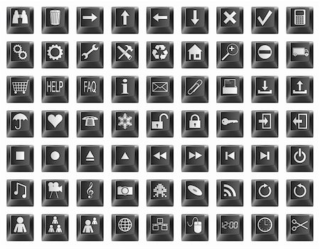 set of keys - Black keyboard button symbols and icons. Also available as a Vector in Adobe illustrator EPS 10 format, compressed in a zip file Stock Photo - Budget Royalty-Free & Subscription, Code: 400-05889559