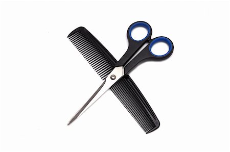 simsearch:400-09120179,k - comb and scissors  on a white background Foto de stock - Super Valor sin royalties y Suscripción, Código: 400-05889811