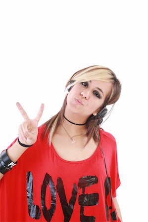 Portrait of an attractive steam punk girl with headphones Foto de stock - Super Valor sin royalties y Suscripción, Código: 400-05889892