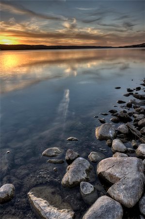 saskatchewan nature - Buffalo Pound Lake at Sunset colorful and serene Stock Photo - Budget Royalty-Free & Subscription, Code: 400-05880045