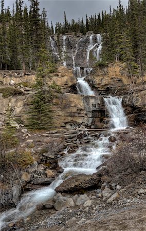 Tangle Waterfall Alberta Canada Jasper Highway cascade Stock Photo - Budget Royalty-Free & Subscription, Code: 400-05880067