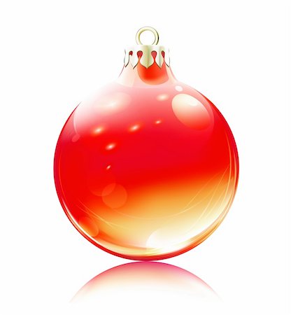 simsearch:400-05695809,k - Vector illustration of cool red Christmas decoration Stock Photo - Budget Royalty-Free & Subscription, Code: 400-05880342