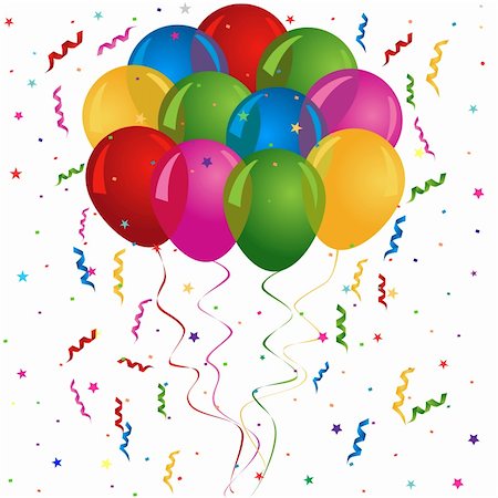 Balloons for birthday or party card Stock Photo - Budget Royalty-Free & Subscription, Code: 400-05880422