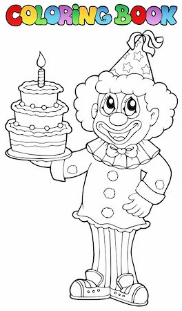 simsearch:400-04328702,k - Coloring book with happy clown 3 - vector illustration. Fotografie stock - Microstock e Abbonamento, Codice: 400-05880764