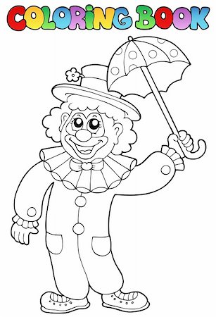 simsearch:400-04236834,k - Coloring book with happy clown 6 - vector illustration. Foto de stock - Royalty-Free Super Valor e Assinatura, Número: 400-05880767
