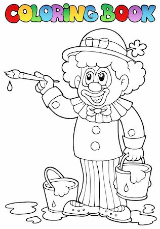 simsearch:400-05880767,k - Coloring book with cheerful clown 2 - vector illustration. Photographie de stock - Aubaine LD & Abonnement, Code: 400-05880761