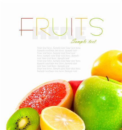 Big assortment of fruits as a background Stock Photo - Budget Royalty-Free & Subscription, Code: 400-05880931