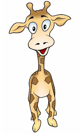 Giraffe - colored cartoon illustration, vector Stock Photo - Budget Royalty-Free & Subscription, Code: 400-05881617