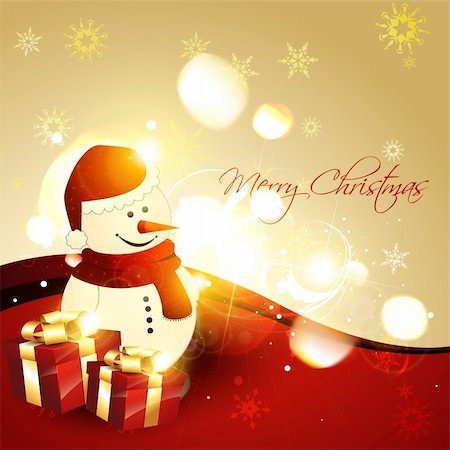 simsearch:400-05881864,k - vector winter snowman with christmas gift box Stock Photo - Budget Royalty-Free & Subscription, Code: 400-05881857