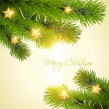 pinnacleanimates (artist) - beautiful vector pine christmas tree background Stockbilder - Microstock & Abonnement, Bildnummer: 400-05881869