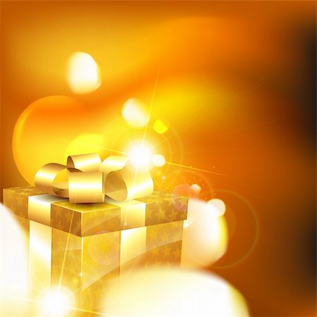 simsearch:400-05881864,k - stylish shiny christmas golden gift box Stock Photo - Budget Royalty-Free & Subscription, Code: 400-05881861