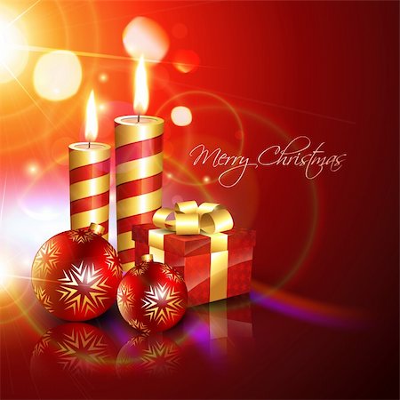 simsearch:400-05881864,k - beautful christmas background with candle and gift box Stock Photo - Budget Royalty-Free & Subscription, Code: 400-05881875
